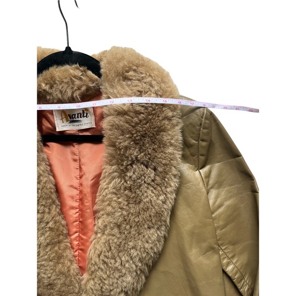 Vintage Avanti leather jacket with fleece wool trim size 12 - Picture 5 of 8